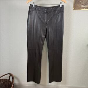 Women's Carlisle Chocolate Brown Straight Leg 100% Leather‎ Pants Size 4
